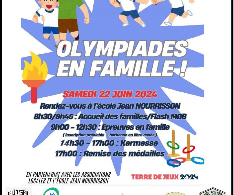 A VOS AGENDAS : OLYMPIADES EN FAMILLE !
